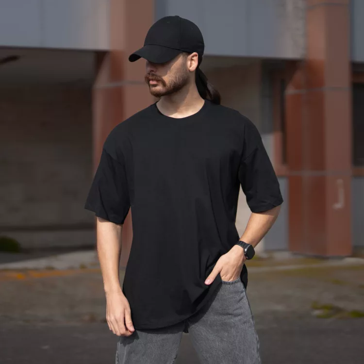 تیشرت مردانه باکسی ساده کد 29087
