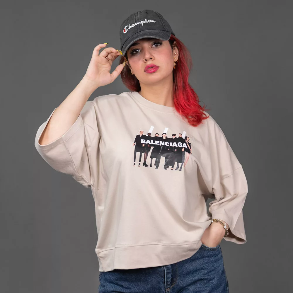 تیشرت باکسی دخترانه بالنسیا گا کد 29961