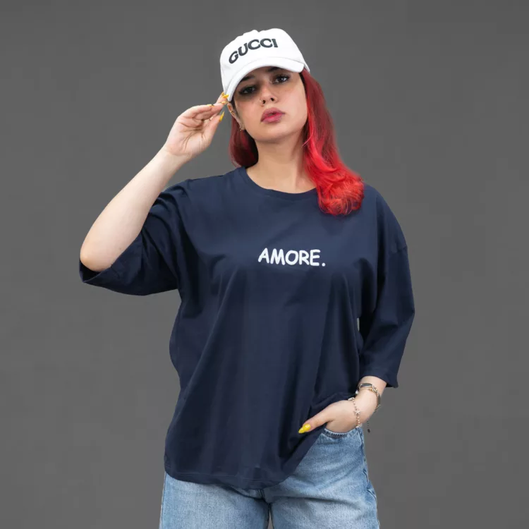 تیشرت باکسی دخترانه AMORE کد 29818
