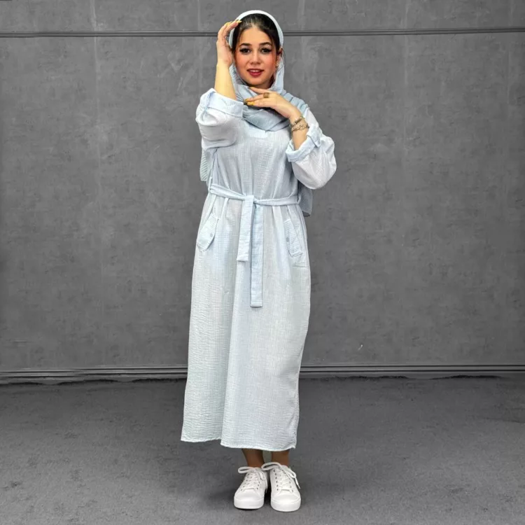 پیراهن بلند راه راه دخترانه کد 29949