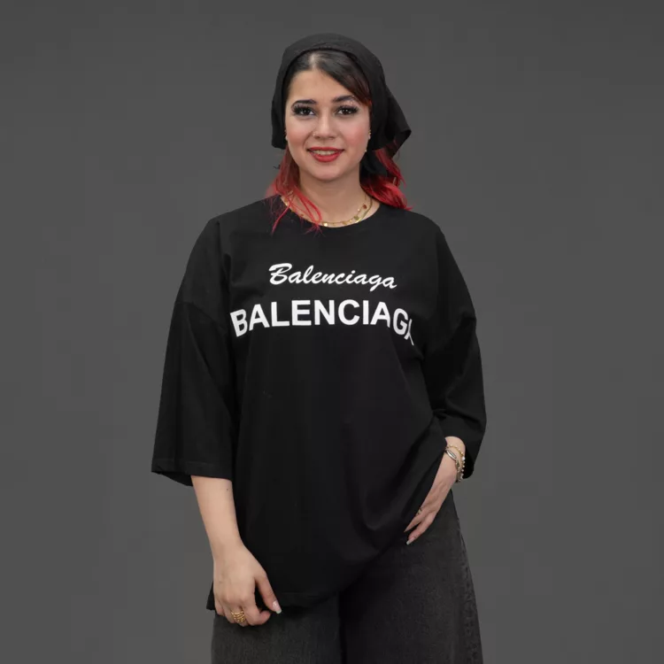 تیشرت باکسی دخترانه بالنسیاگا کد 30075