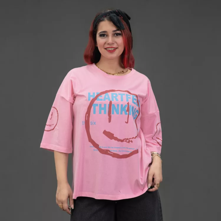 تیشرت باکسی دخترانه کد 30074