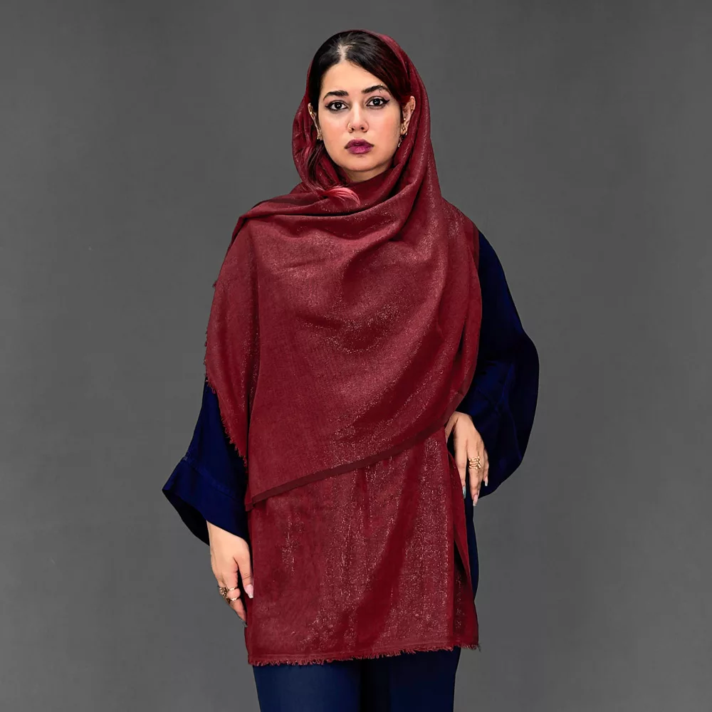 شال منگوله دار دخترانه زرشکی کد 25184