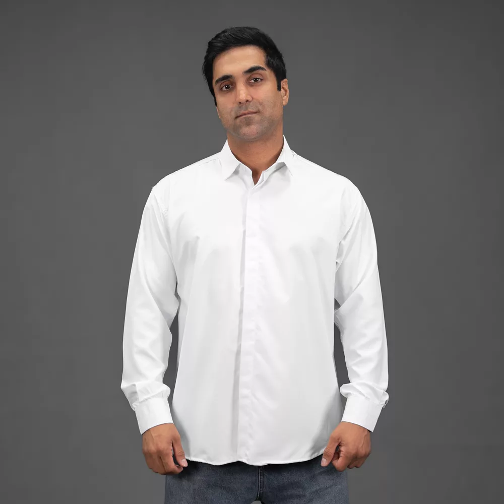 پیراهن مردانه سایز بزرگ سفید کد 29950