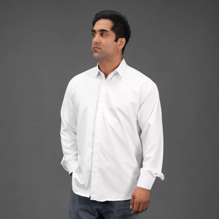 پیراهن مردانه سایز بزرگ سفید کد 29950