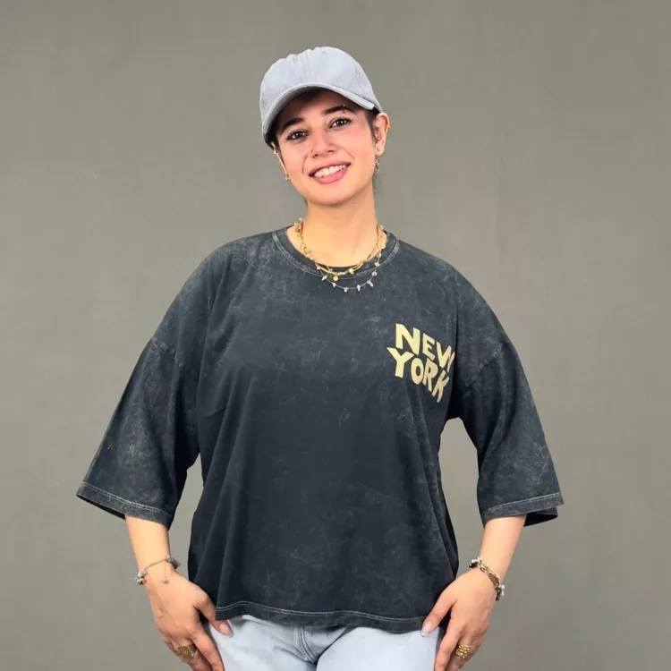 تیشرت باکسی دخترانه سنگشور کد 30402
