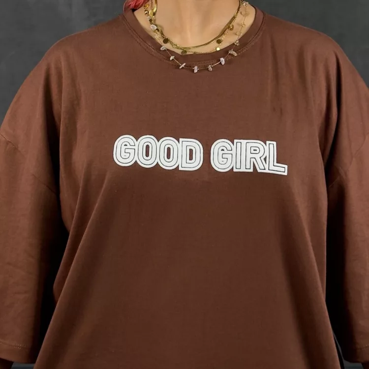 تیشرت باکسی دخترانه GOOD GIRL کد 30362