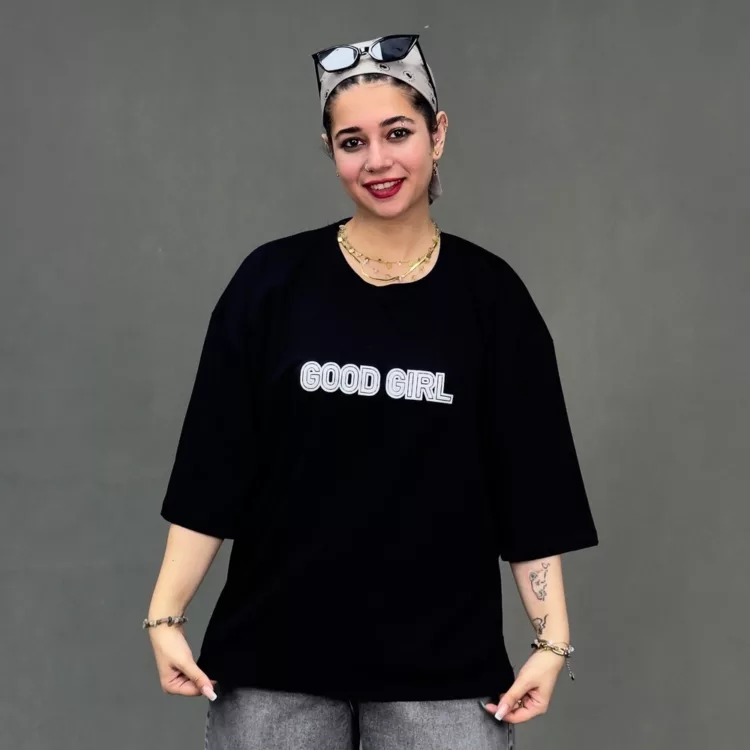 تیشرت باکسی دخترانه GOOD GIRL کد 30362